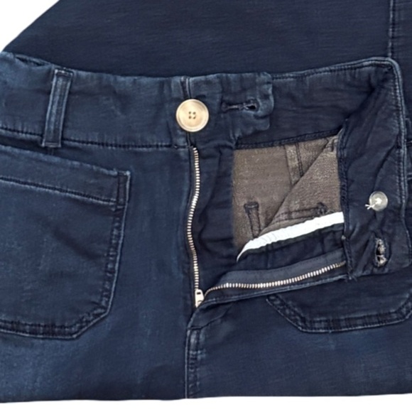 Maeve The Colette Crop High-Rise Wide-Leg Dark Blue Jeans Anthropologie Size 25 - Picture 7 of 13